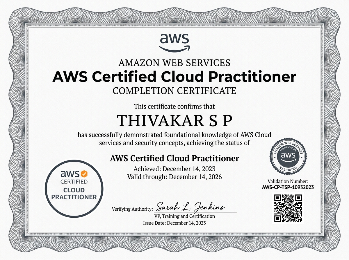 AWS Cloud Practitioner Certificate Scan