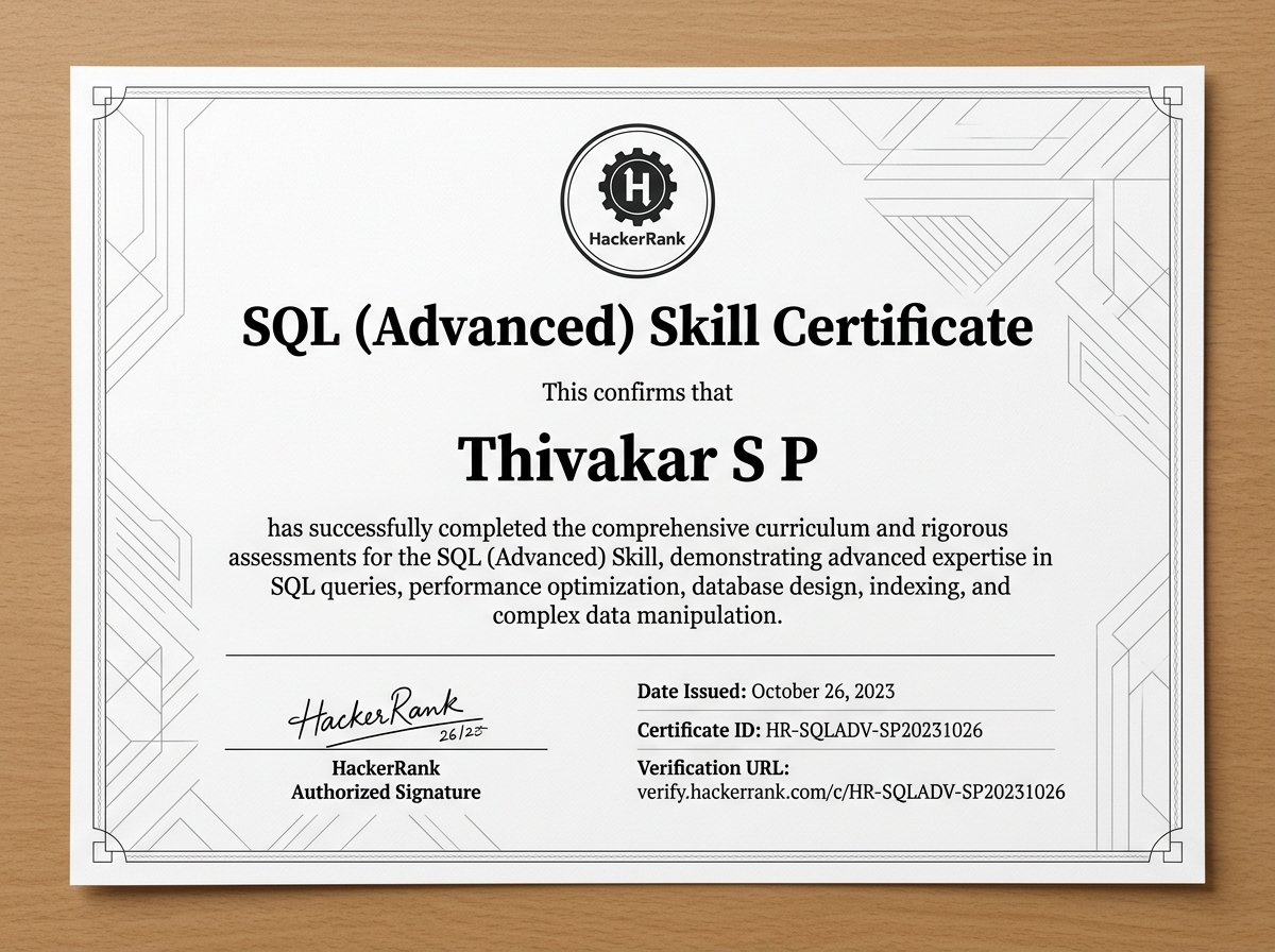 HackerRank SQL Certificate Scan