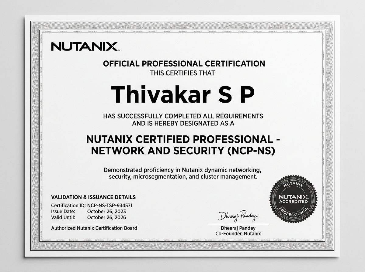 Nutanix NCP-NS Certificate Scan